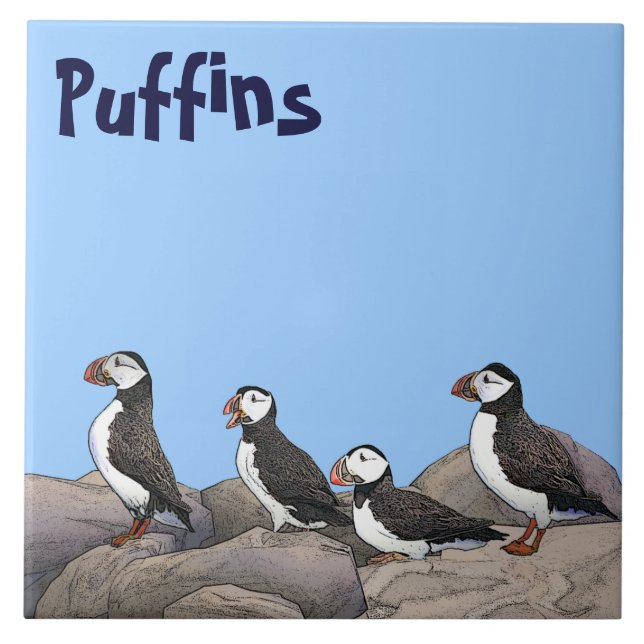 Carreau Puffins de l'Atlantique (Devant)