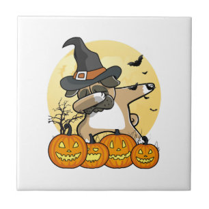 Carreau Pug qui dab Halloween