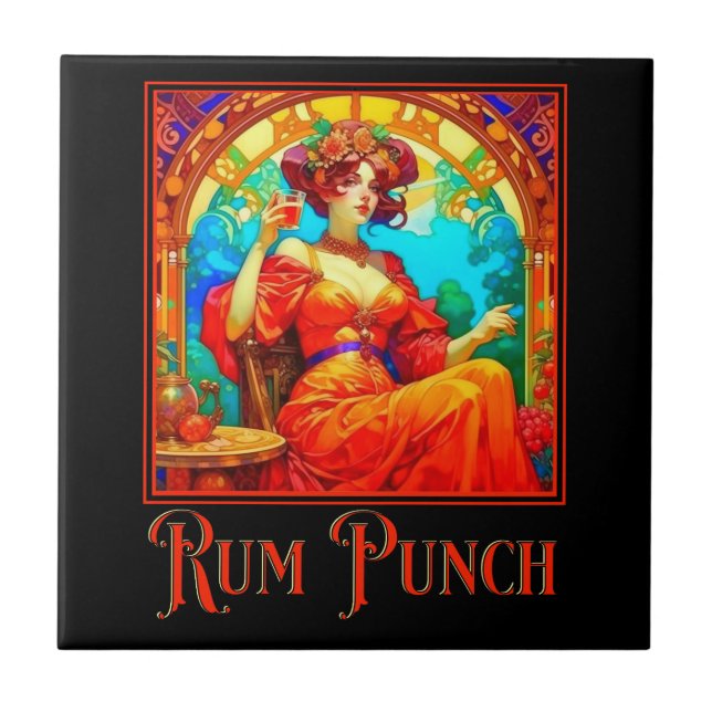 Carreau Punch de rhum Art nouveau (Devant)