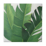 Carreau Pura Vida - Feuilles tropicaux<br><div class="desc">"Pura Vida II" Grace Popp. Il présente une végétation tropicale contre un arrière - plan doux.</div>