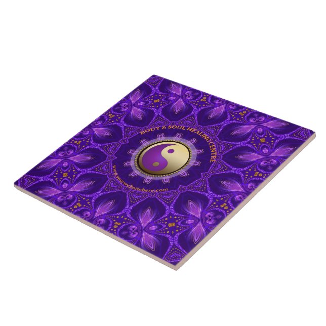 Carreau Purple or rose énergie guérir Mandala (Côté)