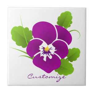 Carreau Purple Pansy Flower Thunder_Cove