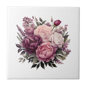 Carreau Purple Rose Blanc Floral Salle de bain Cuisine Ret