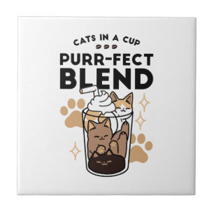 Carreau Purr-fect Blend : Cat and Coffee Art for Pet Lover