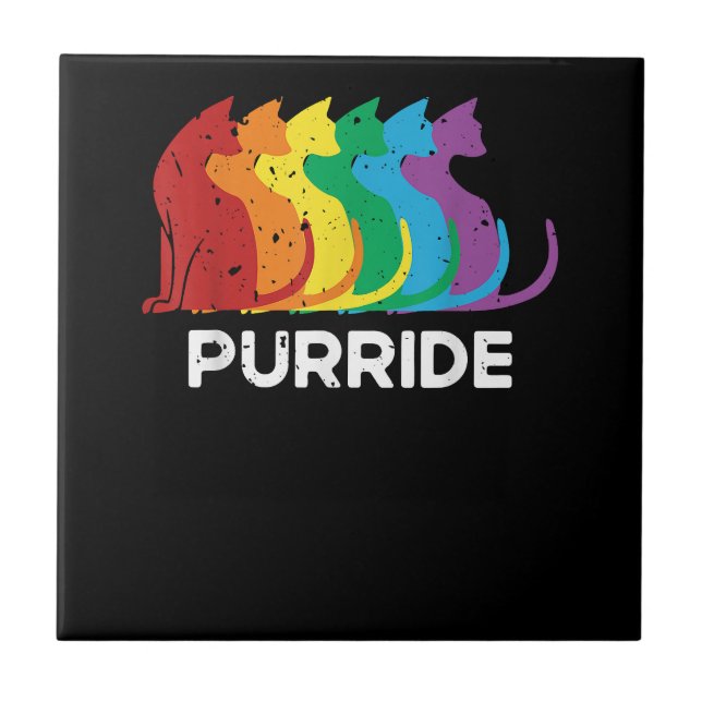Carreau Purride Cat Pride Ally LGBT Community Rainbow Prid (Devant)