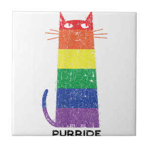 Carreau Purride Shirt LGBT Drôle Gay pride Chat Saying Gra
