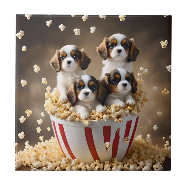 Carreau Quads Cavalier Espagnol Chipies Dans Le Popcorn, (Devant)