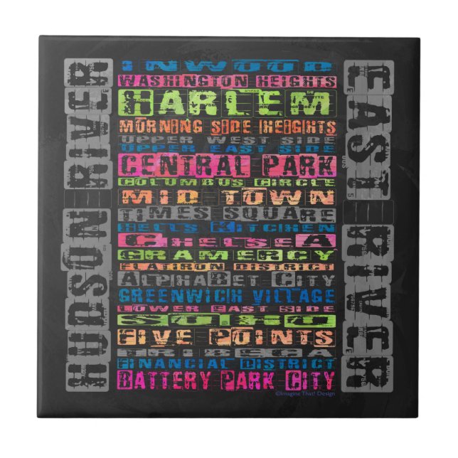 Carreau Quartiers NYC Arc-en-ciel (Devant)