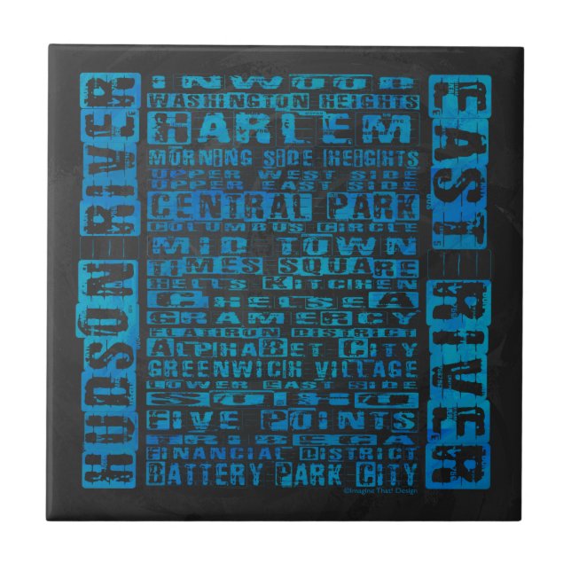 Carreau Quartiers NYC Bleu (Devant)
