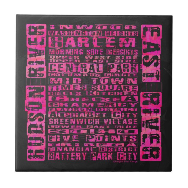 Carreau Quartiers NYC Hot Rose (Devant)