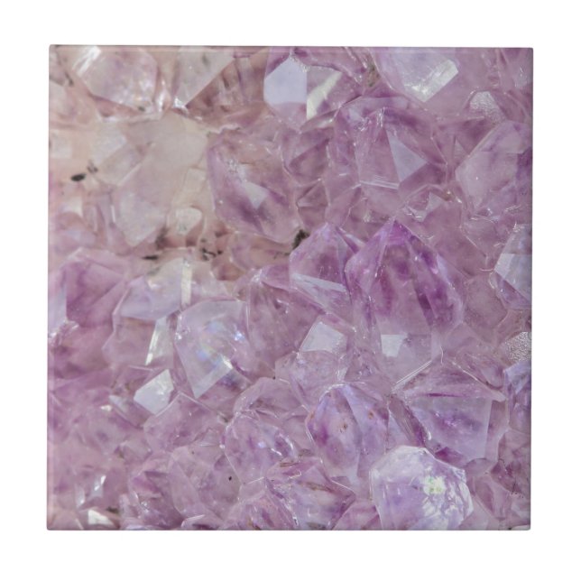 Carreau Quartz en cristal violet en pastel (Devant)
