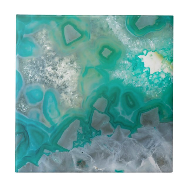 Carreau Quartz turquoise Geode (Devant)