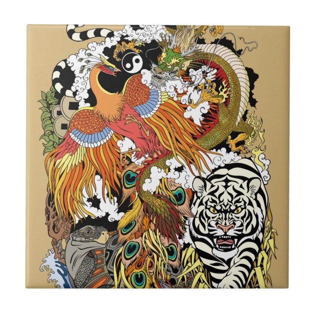 Carreau quatre animaux célestes (Devant)