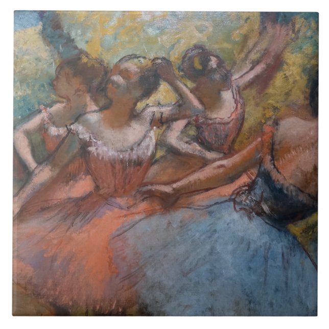 Carreau Quatre Ballerinas sur scène (Ballet) (par Edgar De (Devant)
