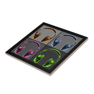 Carreau Quatre Casques Pop Art