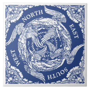 Carreau Quatre Vents/Anges vintages par Walter Crane