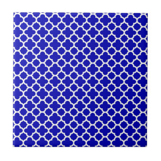 Carreau Quatrefoil blanc bleu