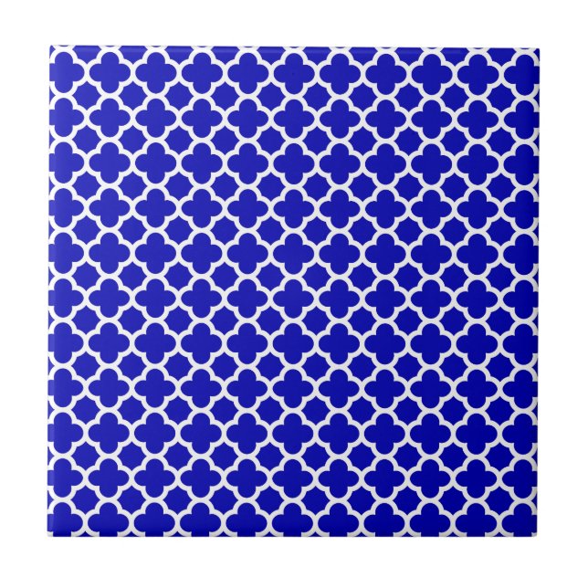 Carreau Quatrefoil blanc bleu (Devant)