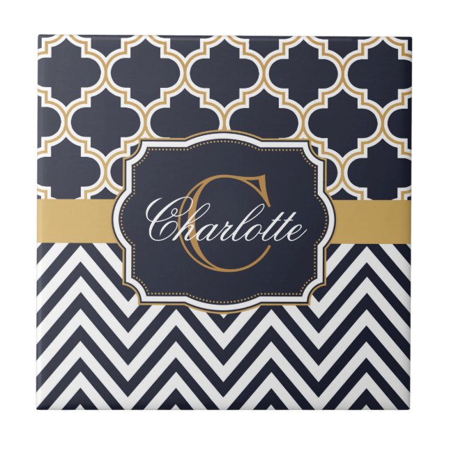 Carreau Quatrefoil Chevron Monogram (Devant)