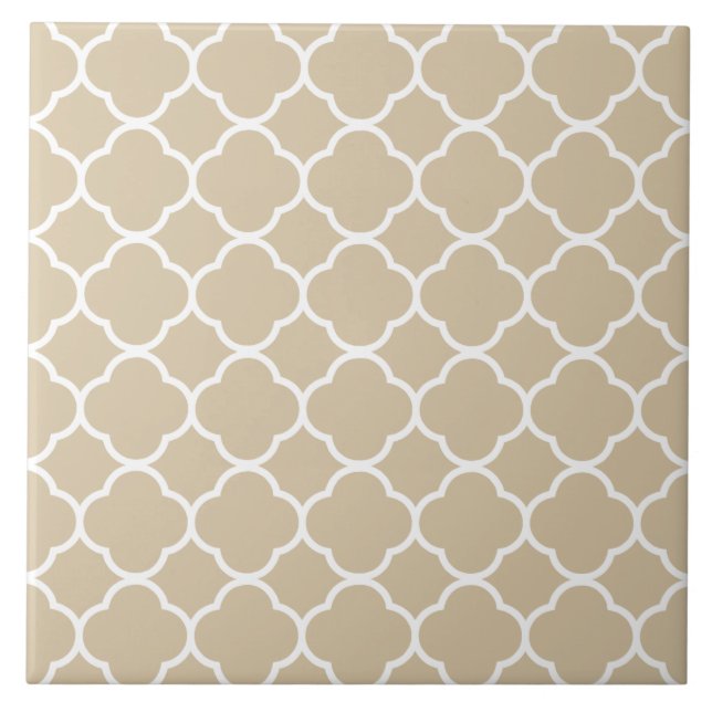 Carreau Quatrefoil Motif Beige neutre (Devant)