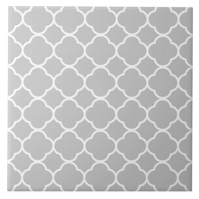 Carreau Quatrefoil Motif Grey (Devant)