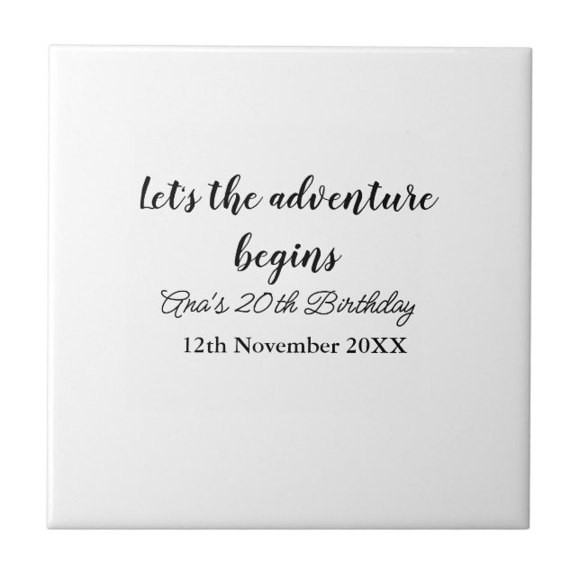 Carreau que l'aventure commence 20e anniversaire ajouter n (Devant)