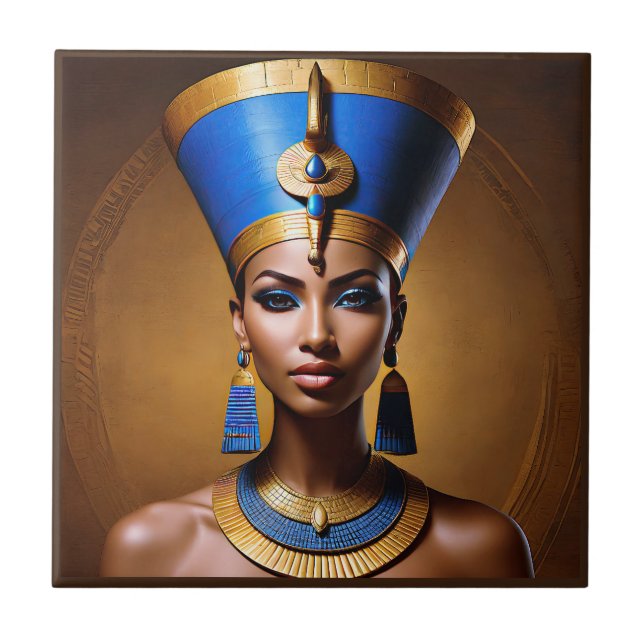 Carreau "Queen Nefertiti" Belle reine africaine antique (Devant)