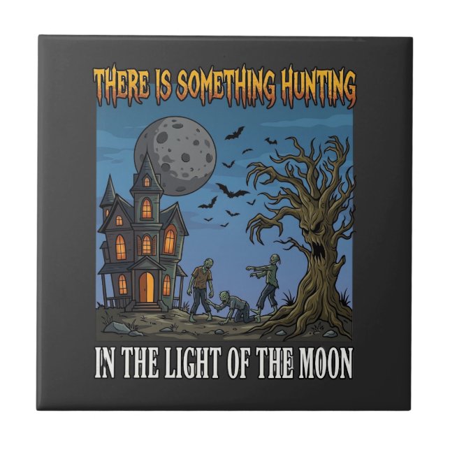 Carreau Quelque Chose de Chasse Lumière Lune Halloween Han (Devant)