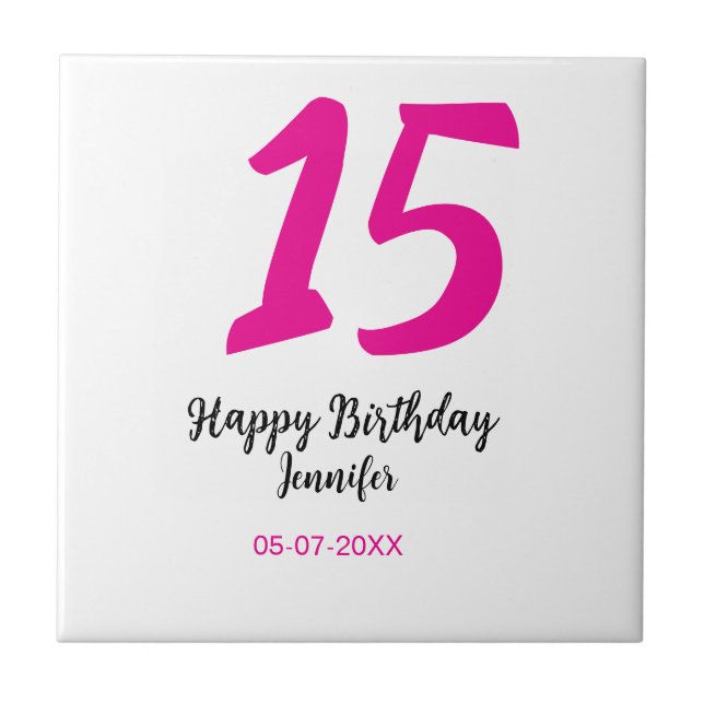 Carreau quiencenera 15e anniversaire ajouter date année te (Devant)