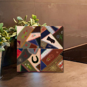 Carreau Quilt de patchwork Vintage Lucky Horseshoe de 4,25