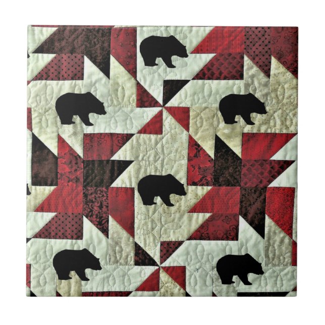 Carreau Quilt d'ours noir (Devant)