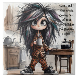 Carreau Quirky Café Lady Wait Carrelage en céramique