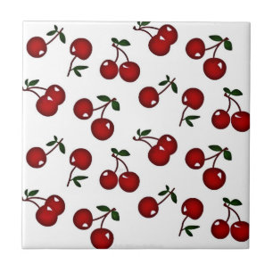 Carreau RAB Rockabilly Cerises rouges sur Carrelage blanc