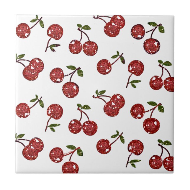 Carreau RAB Rockabilly Très Cerises Cerises Sur Fond Blanc (Devant)