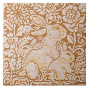 Carreau Rabbit & Bébés Floral Céramique 6" Carrelage Tr