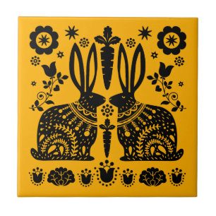 Carreau Rabbit Nordic Scandinavian Folk Art