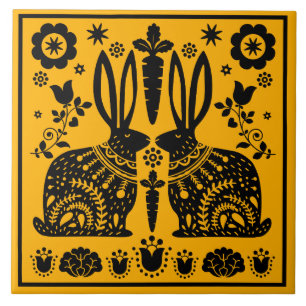 Carreau Rabbit Nordic Scandinavian Folk Art