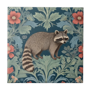 Carreau Raccoon William Morris style droite face floral