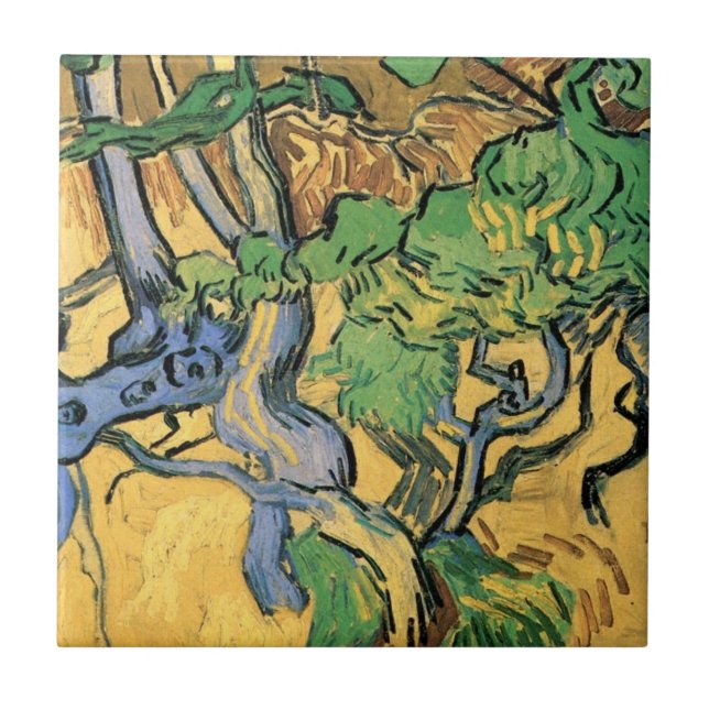 Carreau Racines et troncs d'arbres par Vincent van Gogh (Devant)
