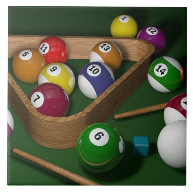 Carreau Rack'em up, jeu de billard (Devant)