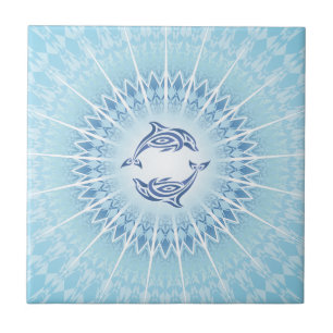 Carreau "Radiance des dauphins"   Côte bleue de Mandala