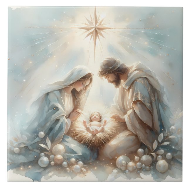 Carreau Radiant Holy Family Nativity Scene (Devant)