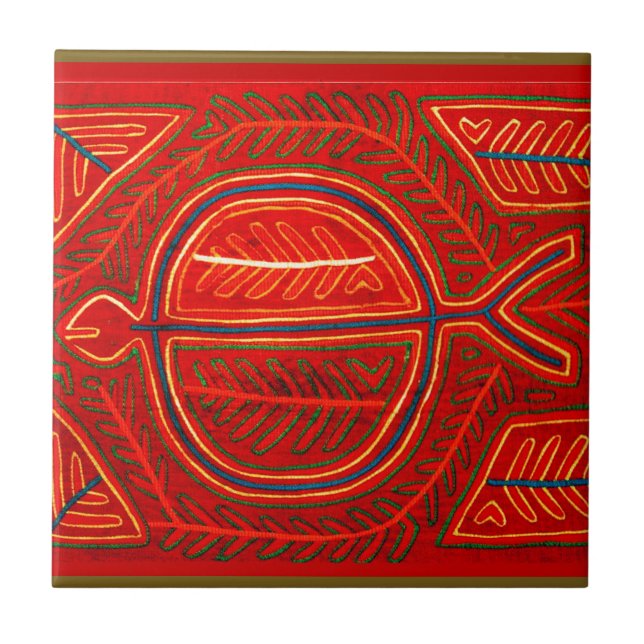 Carreau Raie Mola de Kuna (Devant)