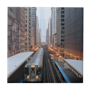 Carreau Rail élevé Chicago du centre au-dessus de Wabash