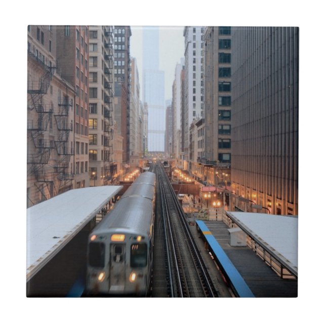 Carreau Rail élevé Chicago du centre au-dessus de Wabash (Devant)