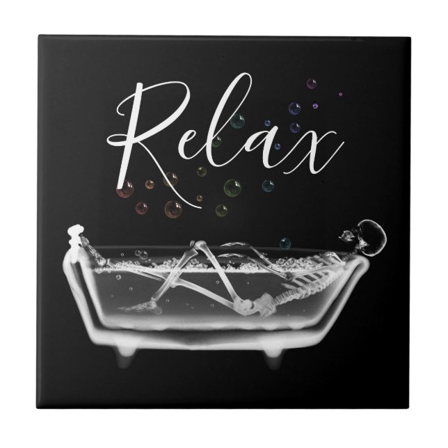 Carreau Rainbow Bubbles X-Ray Skeleton Bath Carrelage en c (Devant)