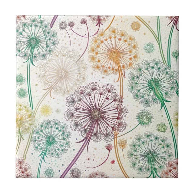 Carreau Rainbow Dandelion Breeze - Flore capricieuse (Devant)