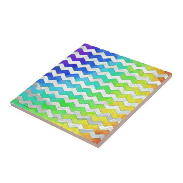 Carreau Rainbow Icy Chevron Motif (Côté)