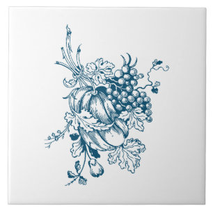 Carreau Raisins et fruits bleus et blancs