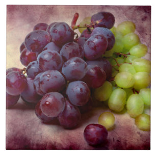 Carreau Raisins Rouge Et Vert